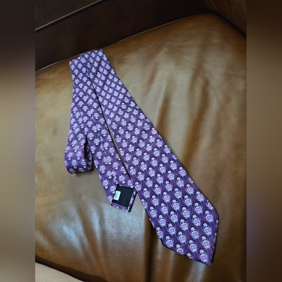 Valentino Italian Silk Tie Used Purple Pink - Picture 4 of 8